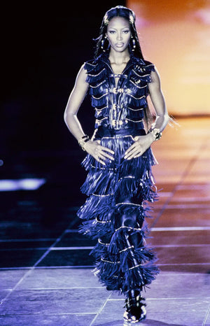 A/W1992 Gianni Versace bondage fringe leather vest