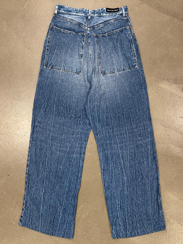 2020 Balenciaga trompe l'oeil faux jeans pants