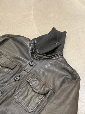 2000s Armani leather jacket