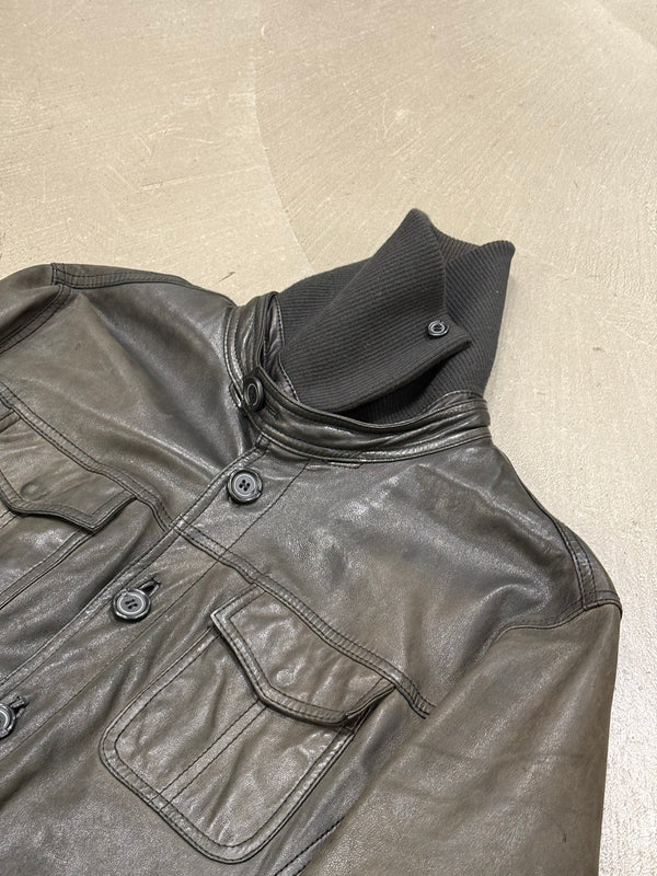 2000s Armani leather jacket