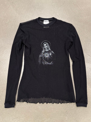 1998 Dolce & Gabbana "Virgin Mary" mesh long sleeve top