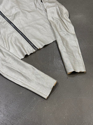 S/S2022 Rick Owens “Fogachine” silver stretchy leather jacket