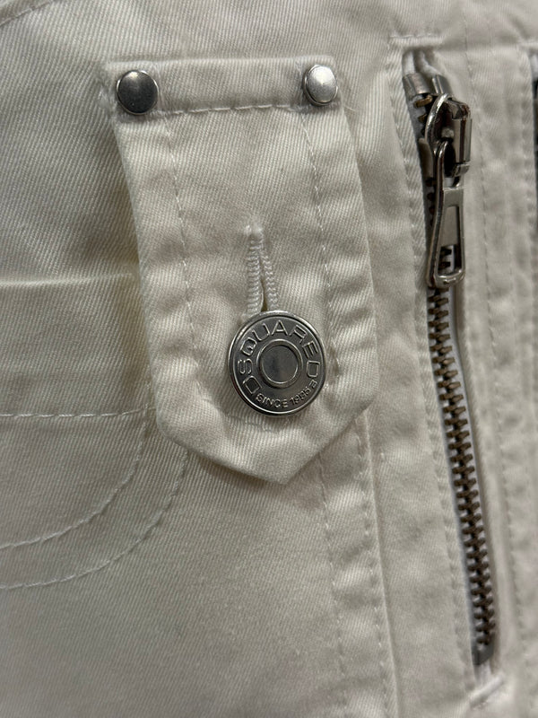 S/S2004 Dsquared2 white cargo zipper top