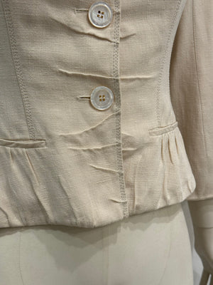 2000s Louis Vuitton structured cropped linen peplum jacket