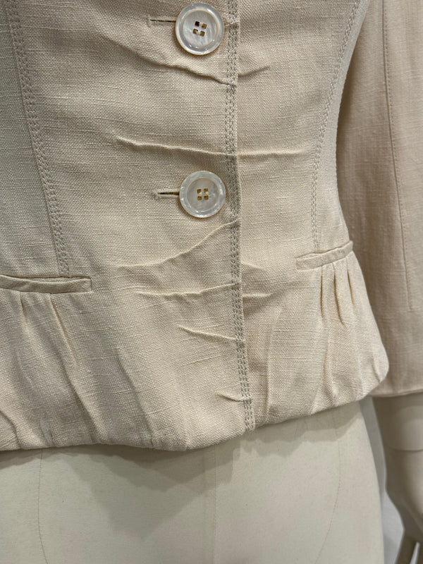 2000s Louis Vuitton structured cropped linen peplum jacket