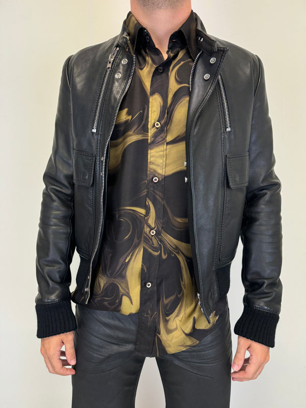 S/S 2001 Gucci by Tom Ford Magma lava Print Silk Shirt