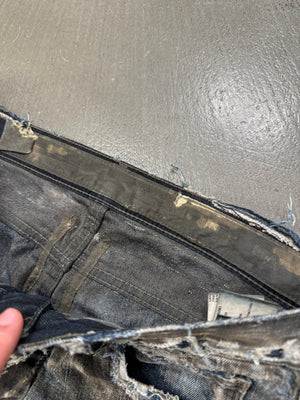 2009 Rick Owens Olmar and Mirta distressed dust denim