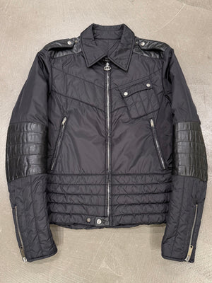 2000s Gucci nylon puffer jacket with leather details