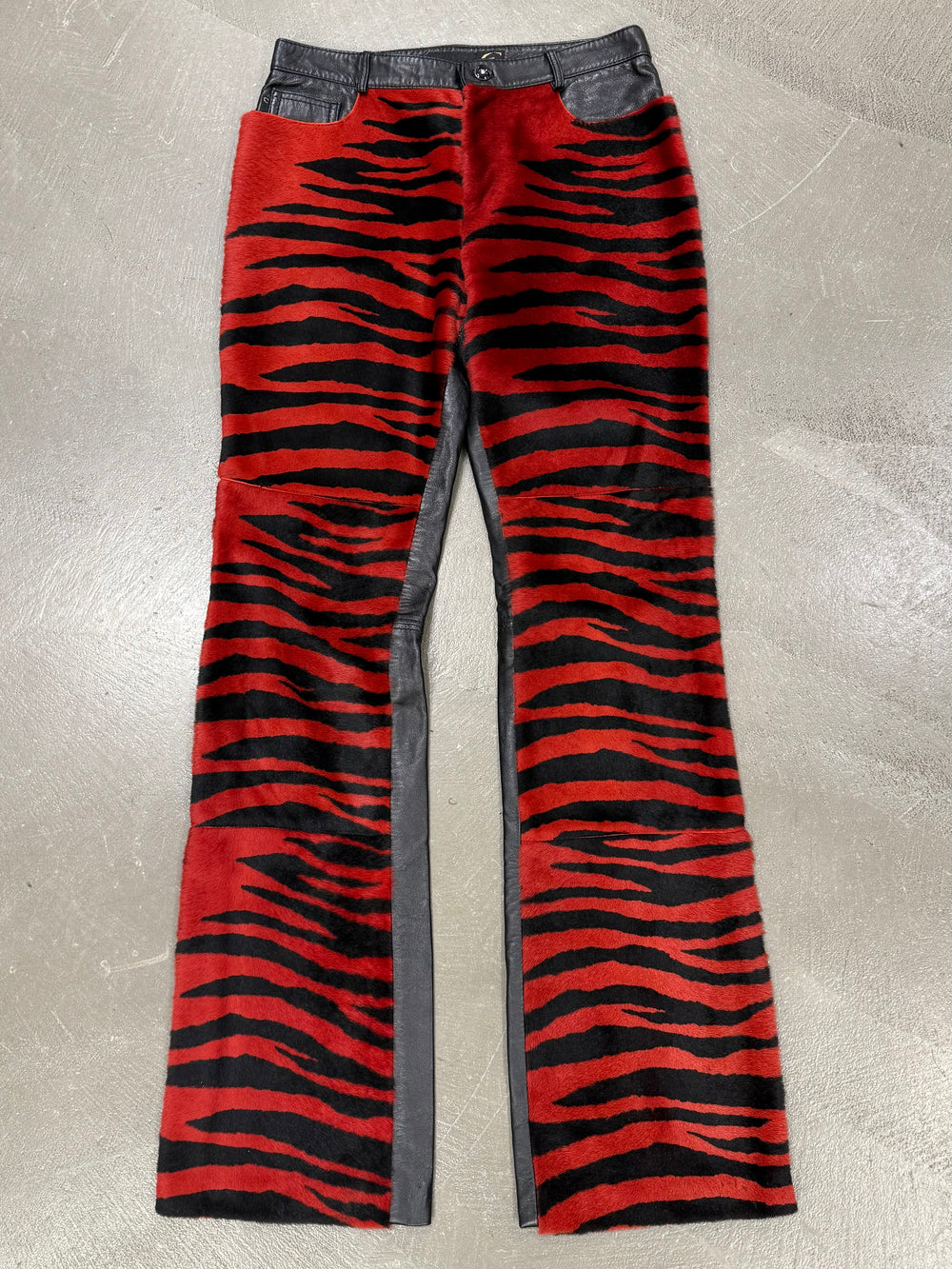 2000s Cavalli hybrid tiger leather pants