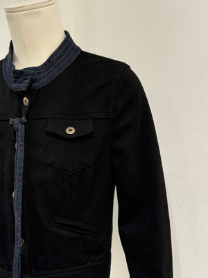 2000s Dolce & Gabbana denim trim cropped jacket