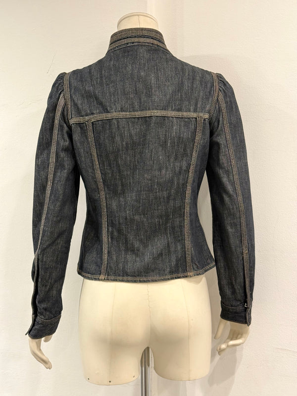 2002 Gucci by Tom Ford military officer denim jacket