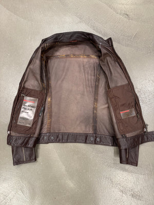 2000S Prada biker leather jacket