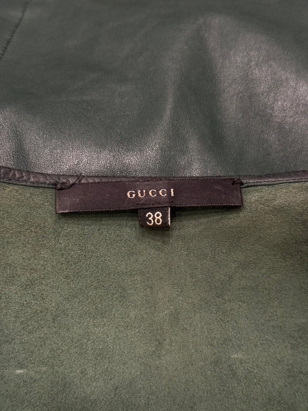 1999 Gucci by Tom Ford runway ruched leather jacket