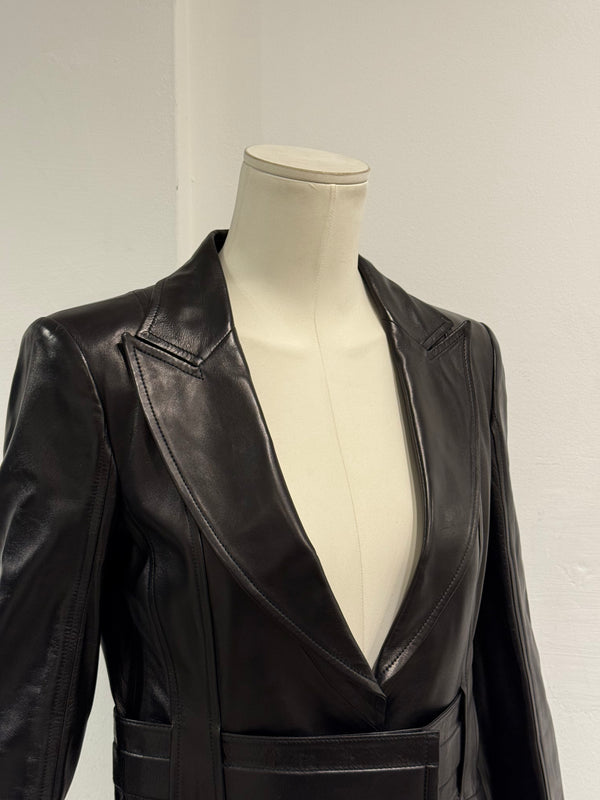 F/W2003 Gucci by Tom Ford corset belted leather jacket