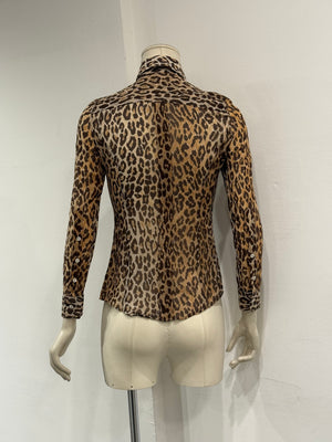 2003 Dolce & Gabbana leopard sheer shirt