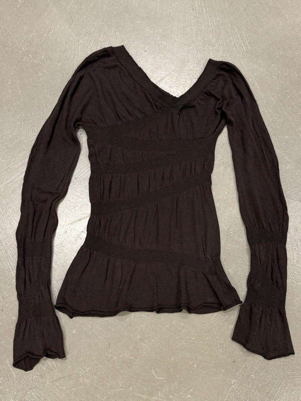 1990s Gucci by Tom Ford sheer asymmetrical top