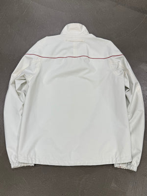 2000s Prada white zip jacket with red piping