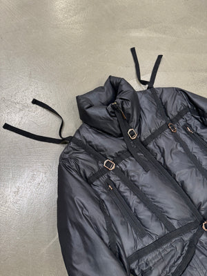 1990s Roberto Cavalli harness bondage puffer jacket