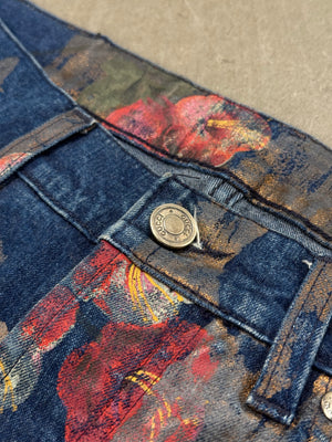 S/S2001 Gucci by Tom Ford floral hand painted jeans