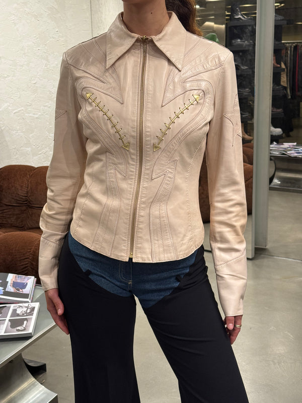 S/S2004 Roberto Cavalli runway western leather jacket