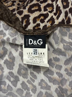 2000s Dolce & Gabbana leopard one shoulder top