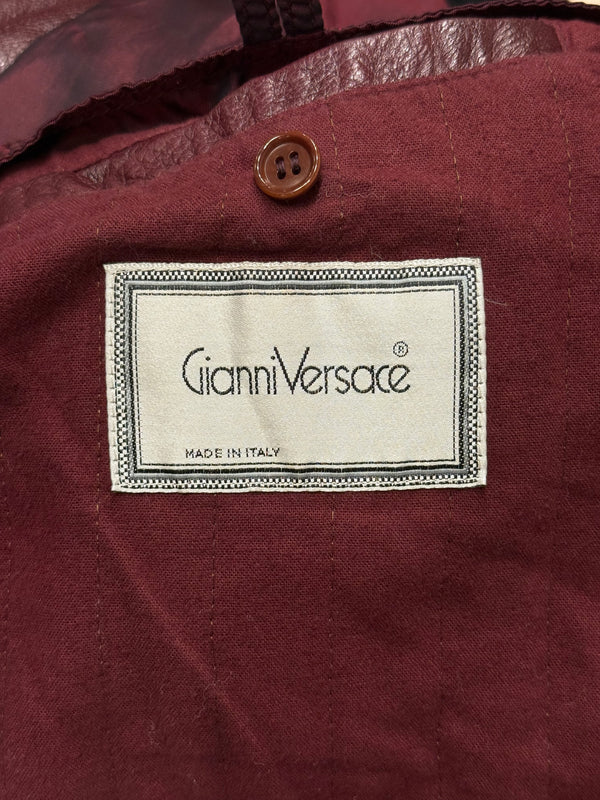 1990s Gianni Versace Double-Zip Leather Biker bomber Jacket