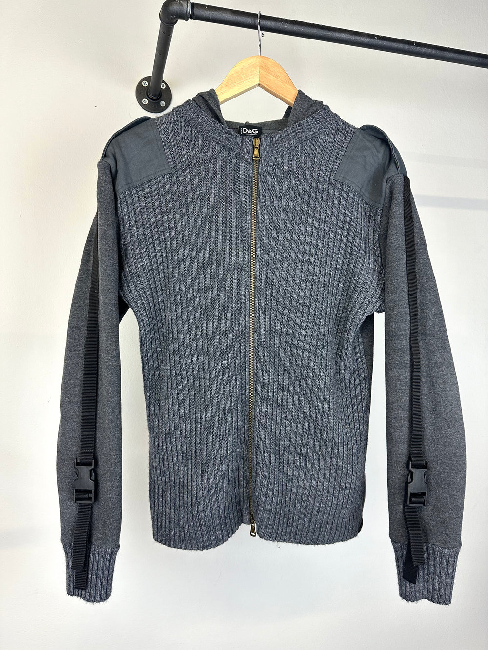 AW2003 Dolce & Gabbana bondage wool knit hoodie