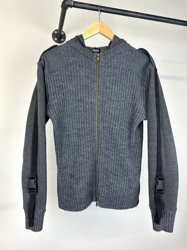 AW2003 Dolce & Gabbana bondage wool knit hoodie
