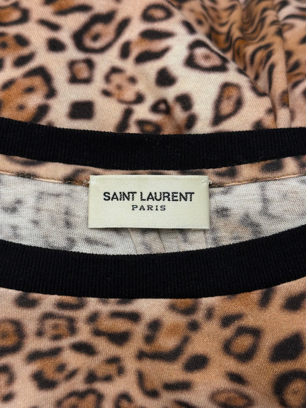 Saint Laurent by Hedi Slimane animal leopard printed tee shirt