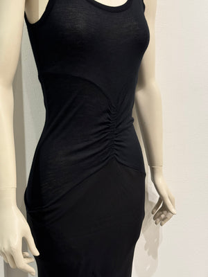 S/S2008 Rick Owens "Creatch" ruched maxi dress