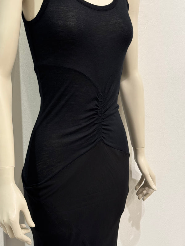 S/S2008 Rick Owens "Creatch" ruched maxi dress