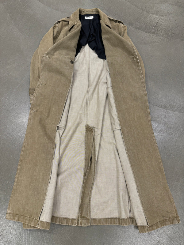 2010s Saint Laurent Paris sample long cotton trench