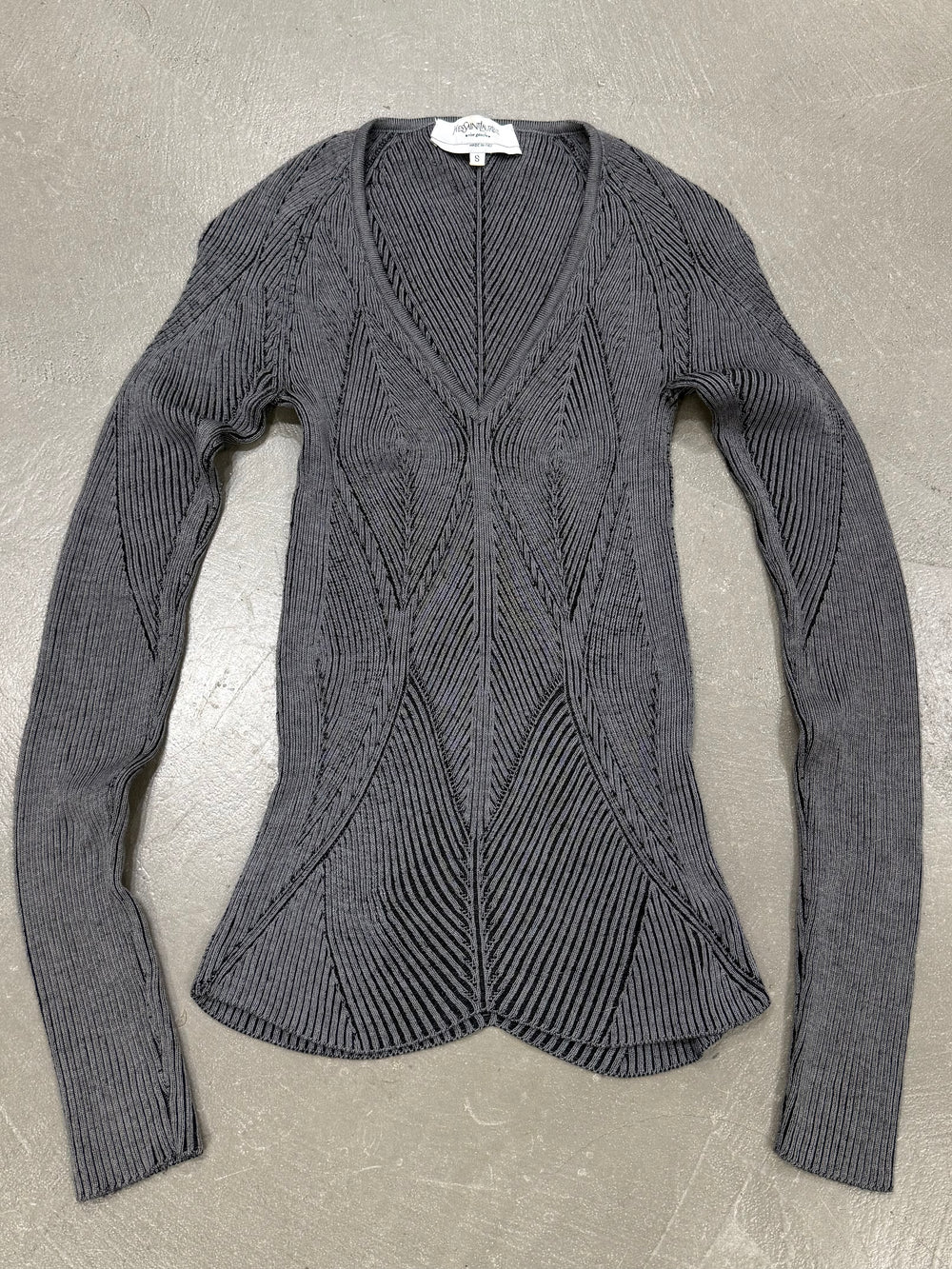 S/S2003 Yves Saint Laurent by Tom Ford sculptural ribbed knit top