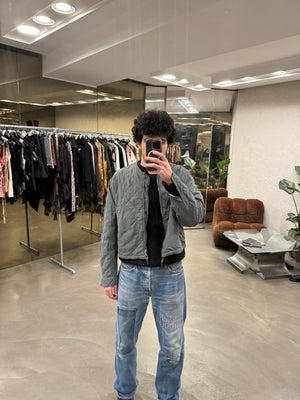 1990s Armani cropped boxy light bomber jacket