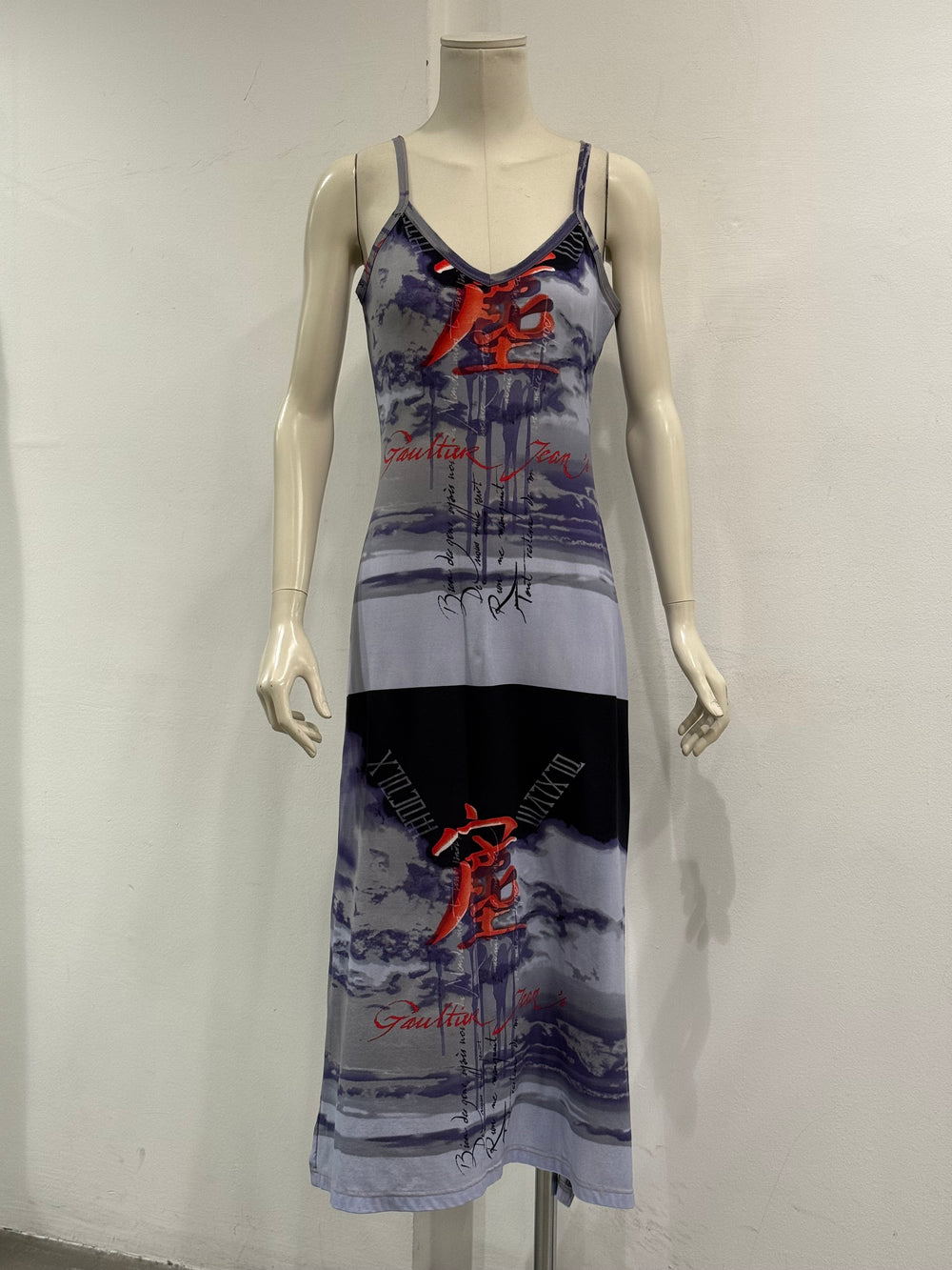 1990s Jean Paul Gaultier cloud print slip dress
