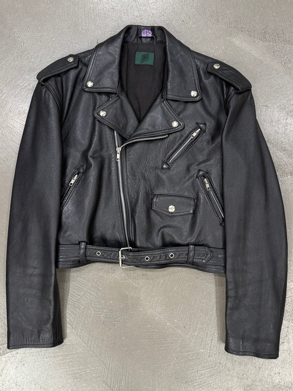 1990s Jean Paul Gaultier Junior cropped biker leather jacket