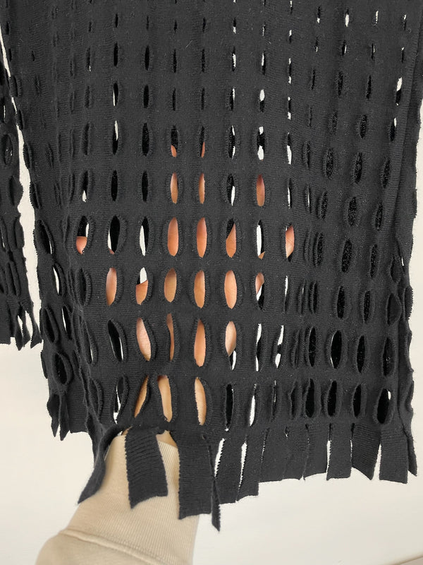 SS2002 Helmut Lang laser cut net long sleeve t-shirt