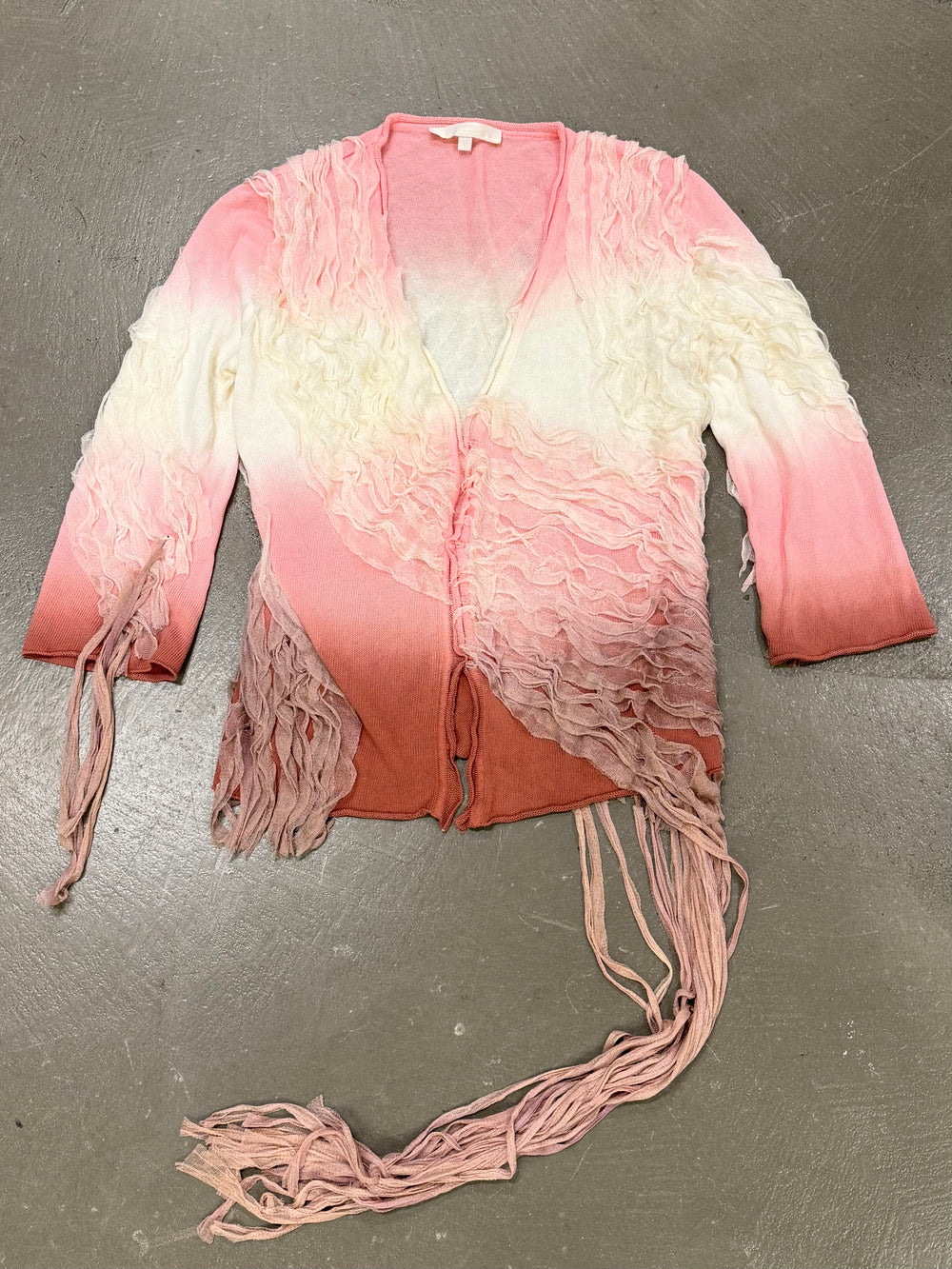 A/W2001 Roberto Cavalli shibori dyed deconstructed cardigan