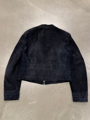 1990s Emporio Armani cropped aviator suede jacket