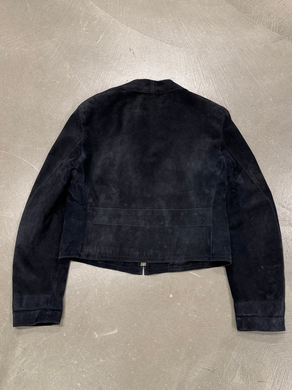 1990s Emporio Armani cropped aviator suede jacket