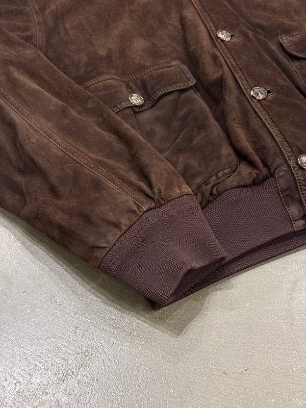 1990s Loro Piana suede bomber jacket