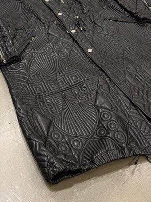 A/W1990 Gianni Versace embossed leather runway coat