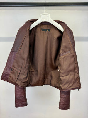 2004 Roberto Cavalli faded zipper leather jacket