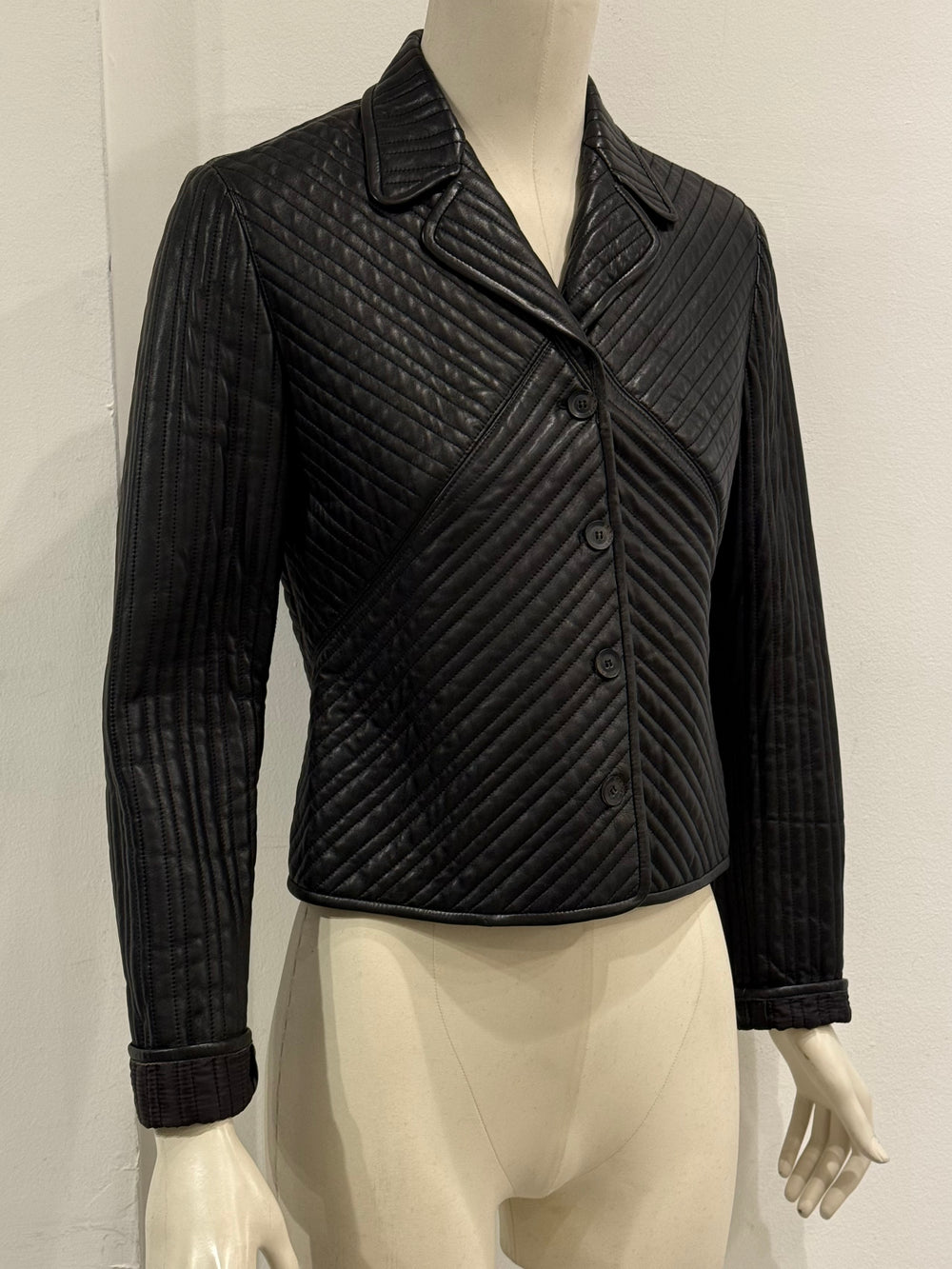 1990s Loewe paneled cropped leather jacket