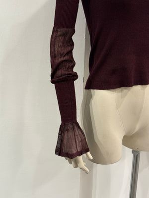 A/W2002 Yves Saint Laurent by Tom Ford sheer sleeve top