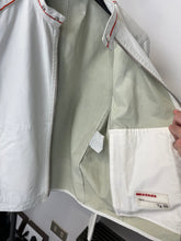 Load image into Gallery viewer, 2000s Prada Red Line moto white leather jacket
