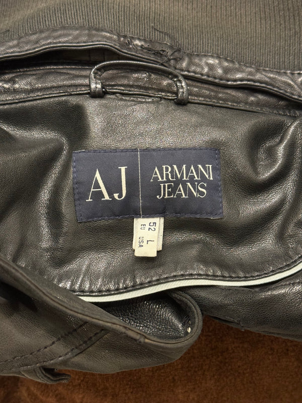 2000s Armani leather jacket