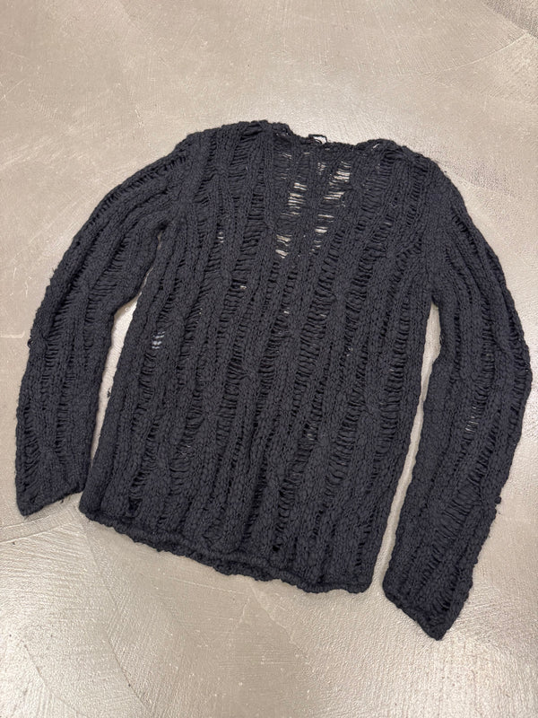A/W2013 Saint Laurent by Hedi Slimane distressed knit