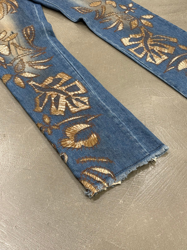 Roberto Cavalli palm tree runway jeans