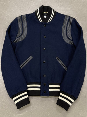 2014 Saint Laurent by Hedi Slimane teddy varsity jacket